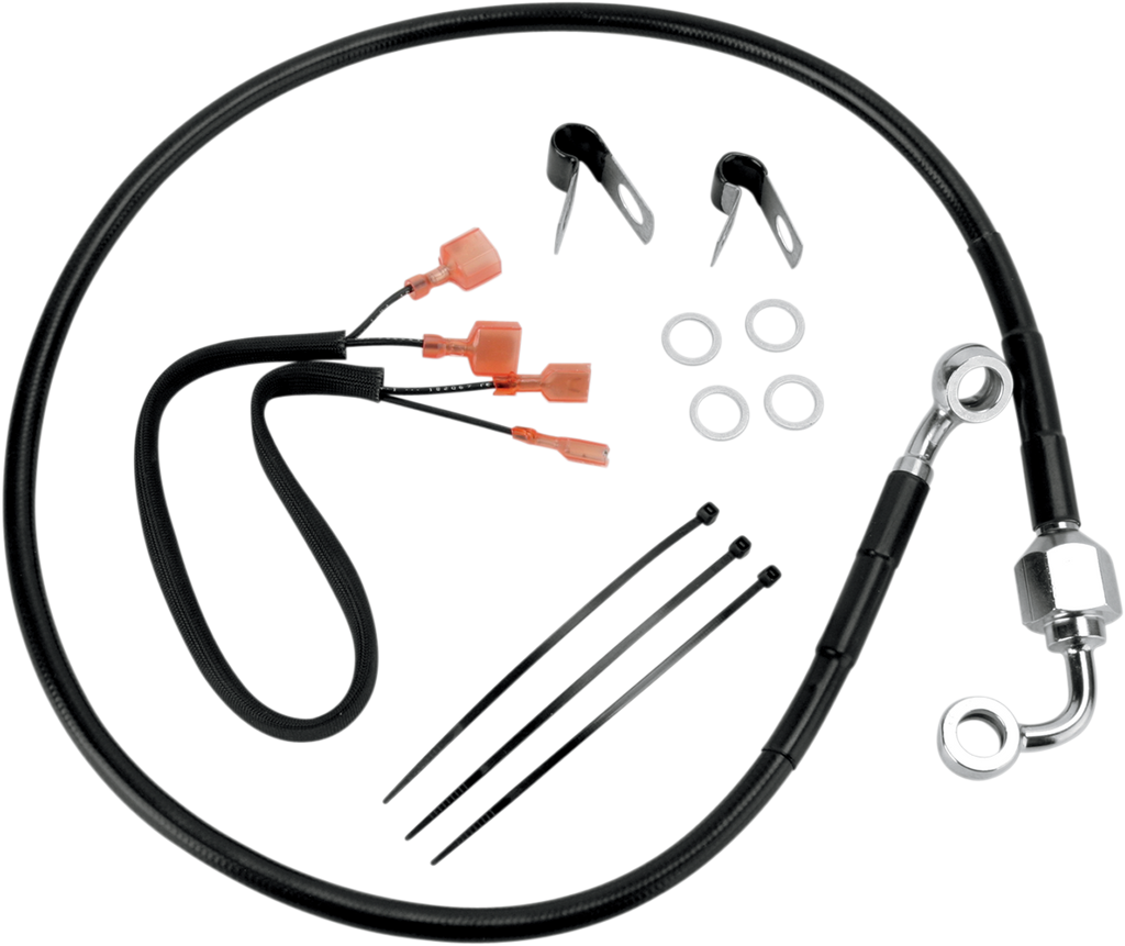 DRAG SPECIALTIES Brake Line - Rear - XL '00-'03 - Black Stainless Steel Brake Line Kit - Team Dream Rides