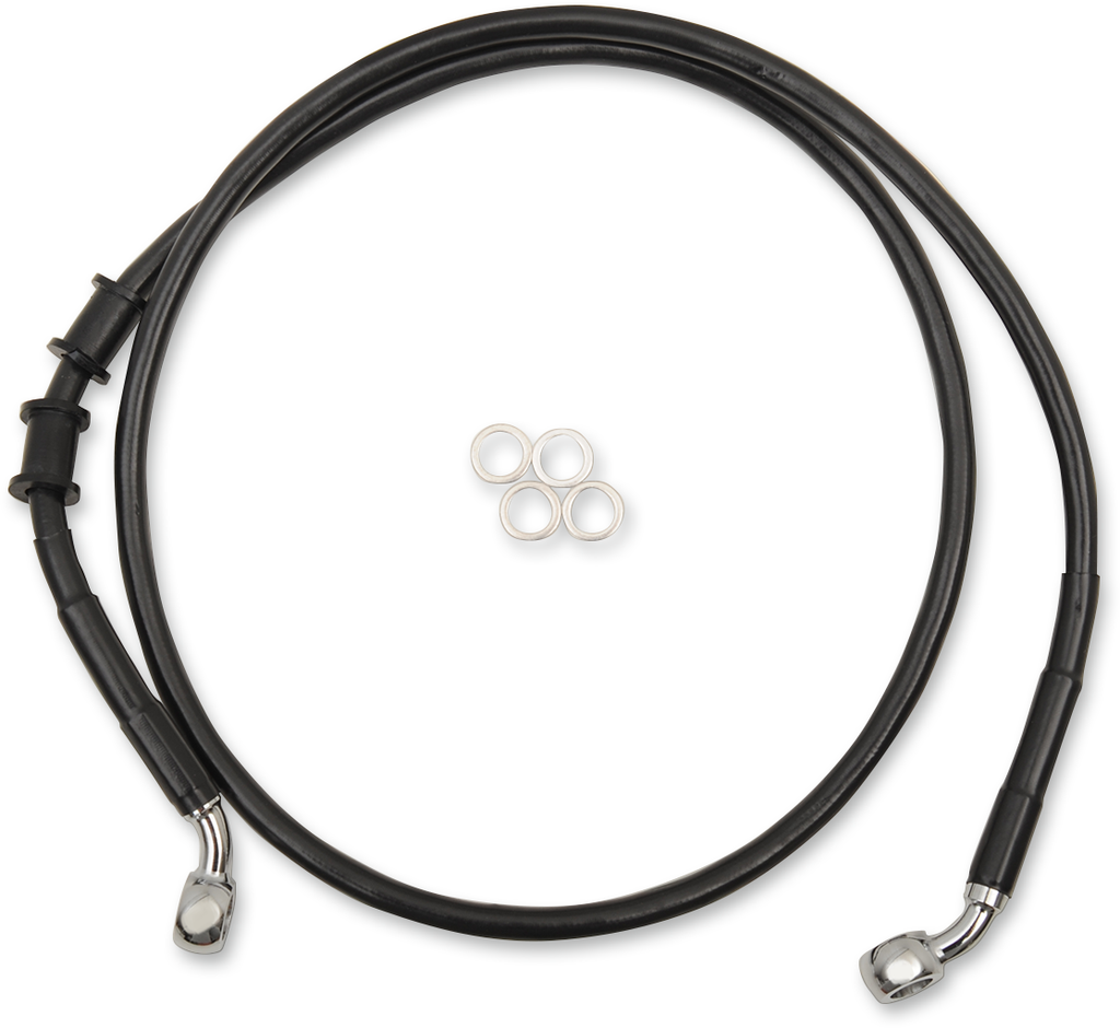 DRAG SPECIALTIES Brake Line - Front - +10" - Black - XL Extended Length Brake Line - Team Dream Rides