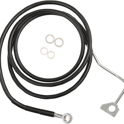 DRAG SPECIALTIES Brake Line - Front - Black - +8