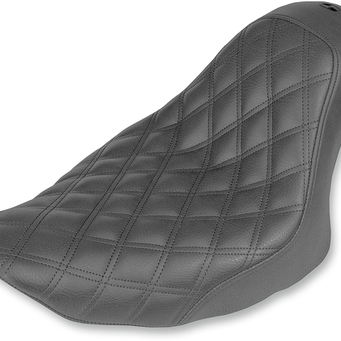 SADDLEMEN Renegade Seat - Lattice Stitched - Black - FXST Renegade LS Solo Seat - Team Dream Rides