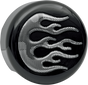 DRAG SPECIALTIES Horn Cover - Black with Chrome Flame Horn Cover - Team Dream Rides