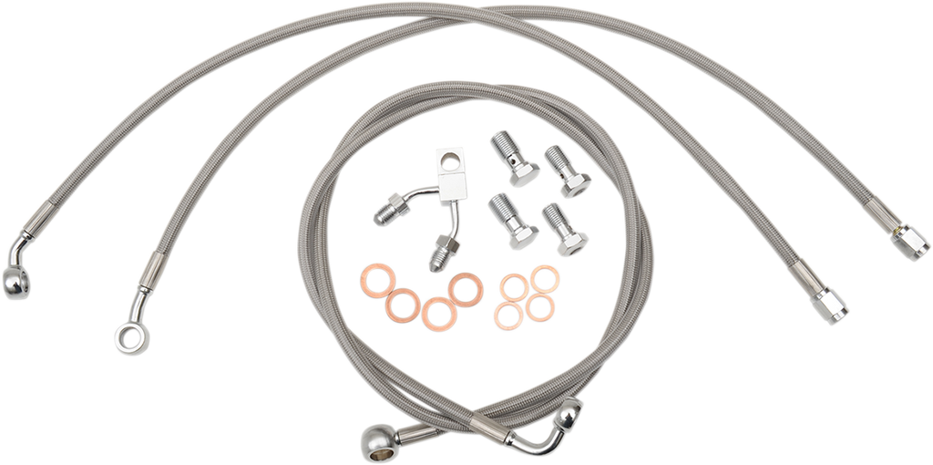 LA CHOPPERS Stainless Steel Brake Lines - FXSB ABS Replacement Stainless Steel Braided Brake Line Kit - Team Dream Rides