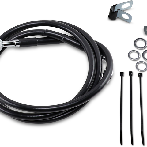 DRAG SPECIALTIES Brake Line - Front - Black - +4