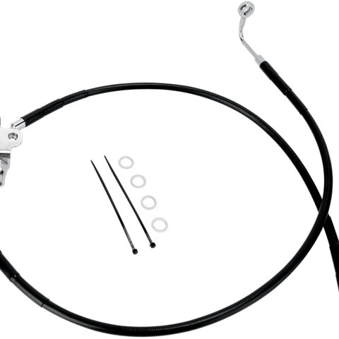 DRAG SPECIALTIES Brake Line - Rear - XL '04-'13 - Black Stainless Steel Brake Line Kit - Team Dream Rides