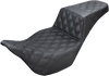 SADDLEMEN Step Up Seat - Lattice Stitched - Black - FLH Step Up Seat — Lattice Stitched - Team Dream Rides