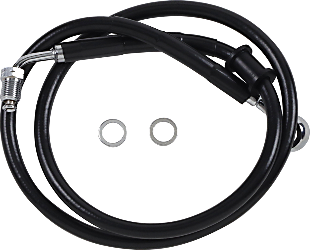 DRAG SPECIALTIES Brake Line - +8" - Black - '18-'20 Softail Extended Length Stainless Steel Brake Line - Team Dream Rides