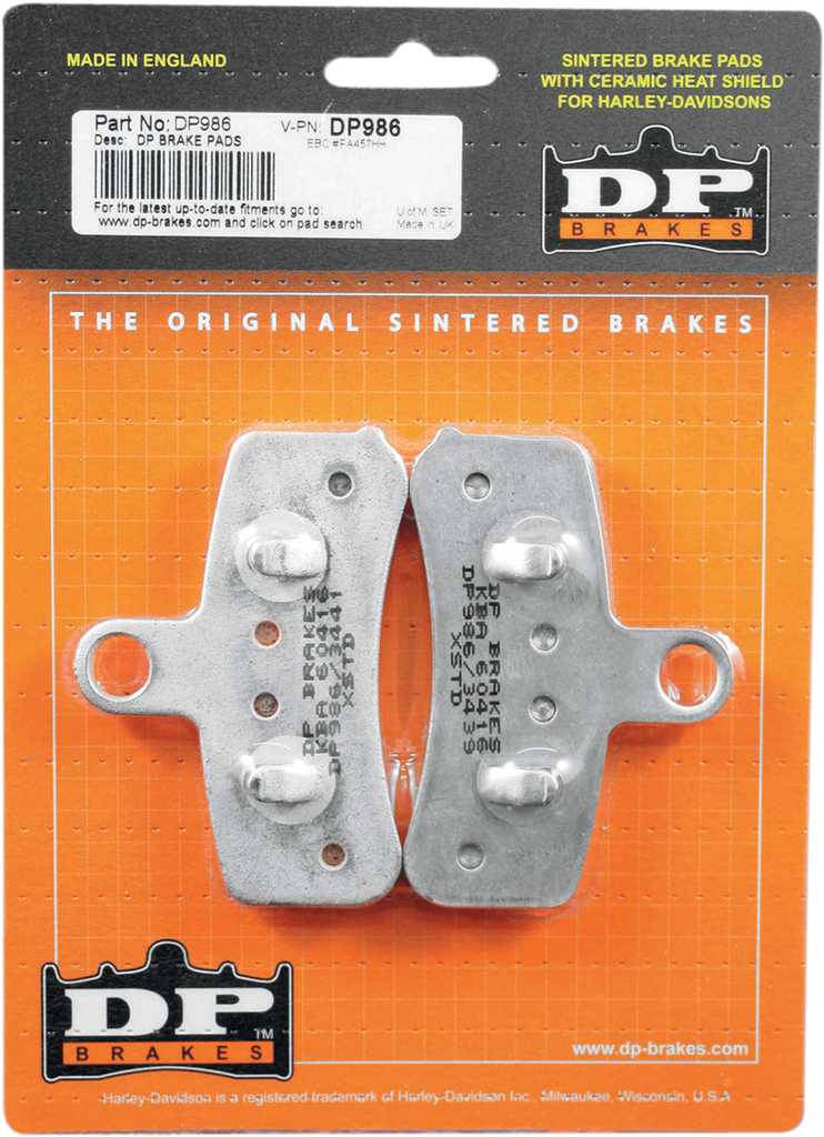 DP BRAKES Sintered Brake Pads - DP986 Sintered Metal Harley/Buell Brake Pads - Team Dream Rides