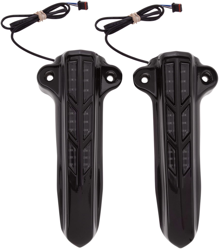 CIRO Forkini Lower Leg Covers - Gloss Black - With LEDs Forkini Lower Fork Leg Covers — with LED - Team Dream Rides