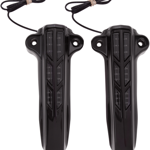 CIRO Forkini Lower Leg Covers - Gloss Black - With LEDs Forkini Lower Fork Leg Covers — with LED - Team Dream Rides