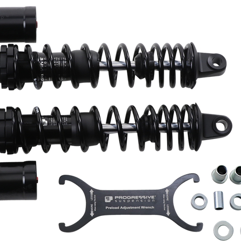 PROGRESSIVE SUSPENSION 970 Series Piggyback Shocks - Gloss Black/Matte Black - 15.00