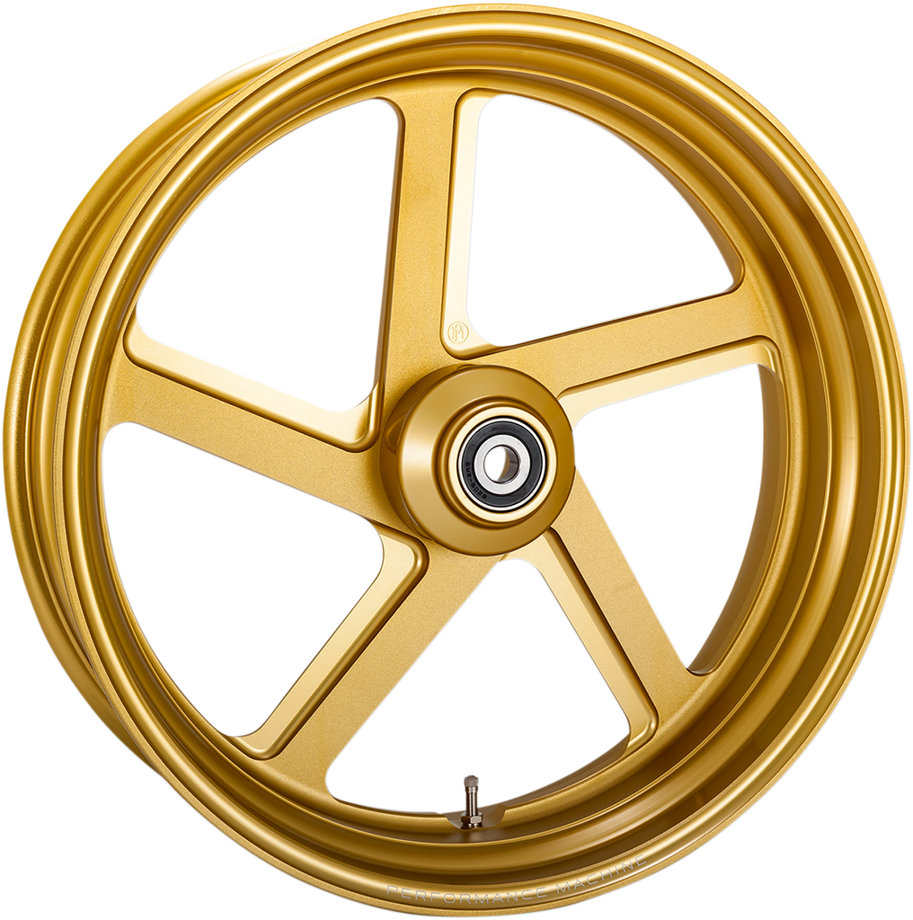 PERFORMANCE MACHINE (PM) Rear Wheel - Pro-Am - Gold Ops - 18 x 5.5 - With ABS One-Piece Pro-AM Aluminum Wheel - Team Dream Rides