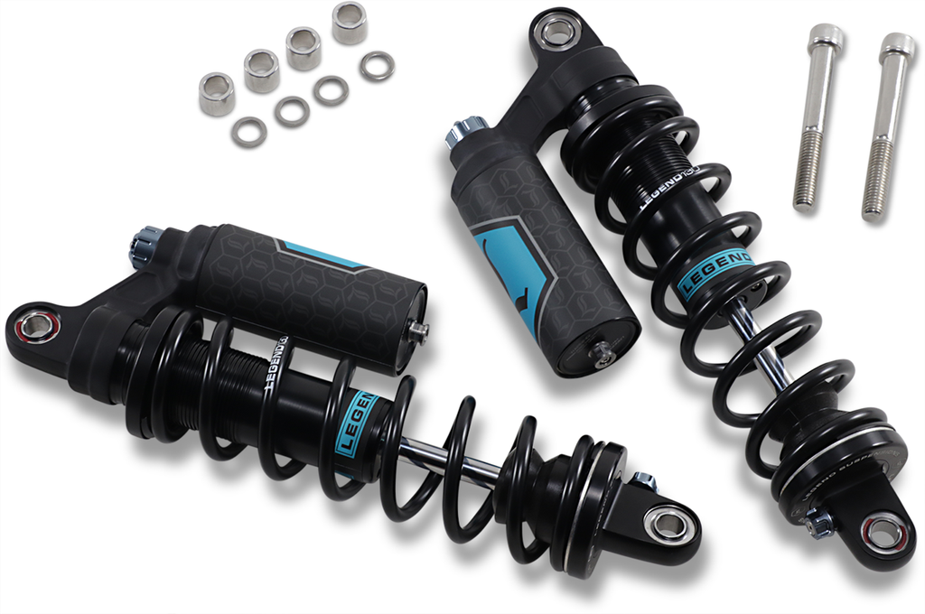 LEGEND SUSPENSION REVO ARC Piggyback Shocks - Heavy Duty - Black - 13" - '99-'17 Dyna 1310-1891 - Team Dream Rides