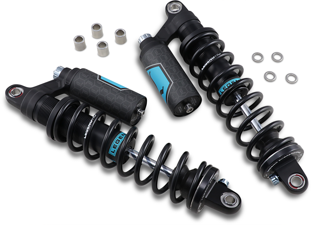 LEGEND SUSPENSION REVO ARC Piggyback Shocks - Standard - Black - 14" - '04+ Sportster 1310-1896 - Team Dream Rides