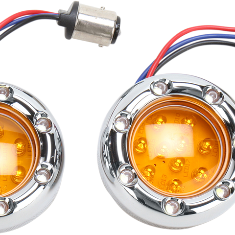 ARLEN NESS LED Light Kit for Factory Turn Signal Housing - Amber/White - Chrome LED 
