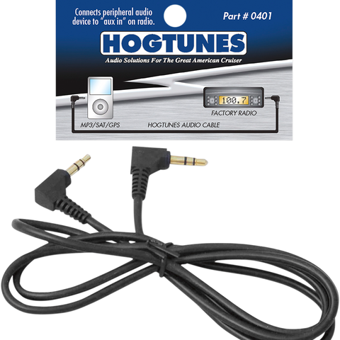 HOGTUNES Radio Cable/Audio Device 1 Meter Stereo Audio Cable with 90º Ends - Team Dream Rides