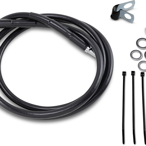 DRAG SPECIALTIES Brake Line - Front - Black - +6