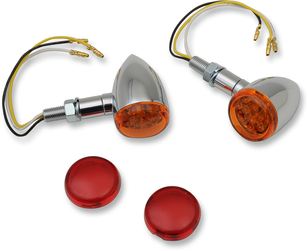 DRAG SPECIALTIES LED Marker Lights - Chrome/Amber or Red LED Mini Deuce Marker Lights - Team Dream Rides