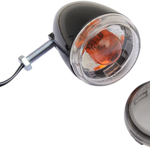 DRAG SPECIALTIES Rear Turn Signal 1156 - Black/Smoke Lens Universal Turn Signal - Team Dream Rides