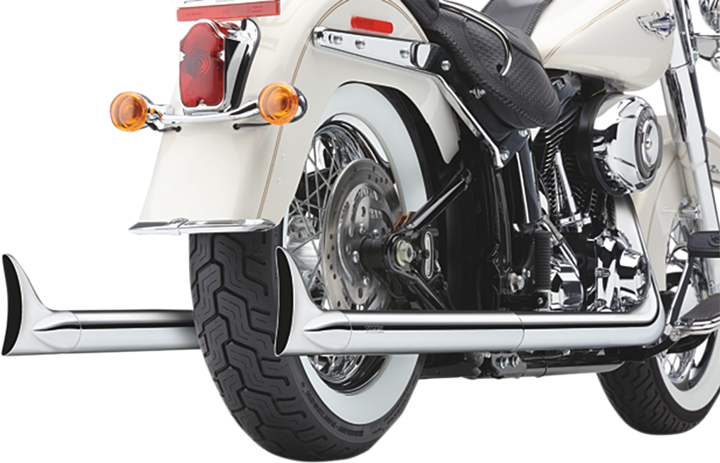 COBRA True Dual Exhaust - Fishtail  - '86-'06 Softail Bad Hombre Dual Exhaust System - Team Dream Rides