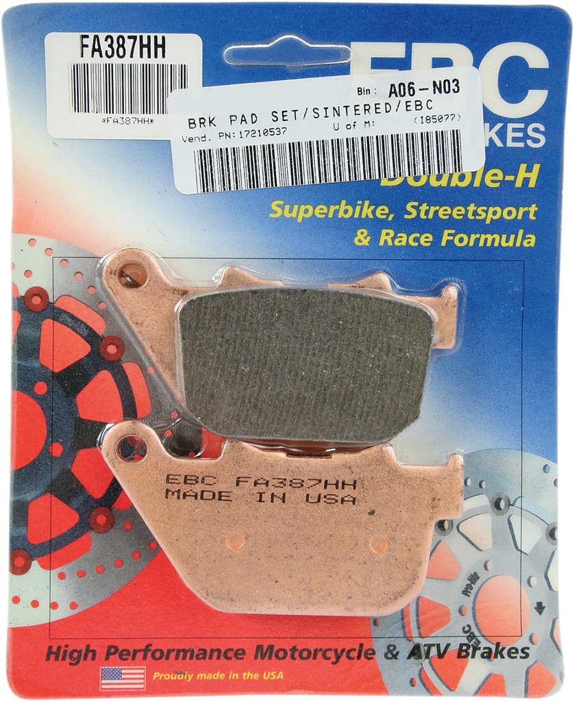 EBC HH Brake Pads - FA387HH Sintered Metal Harley/Buell  Brake Pad - Team Dream Rides