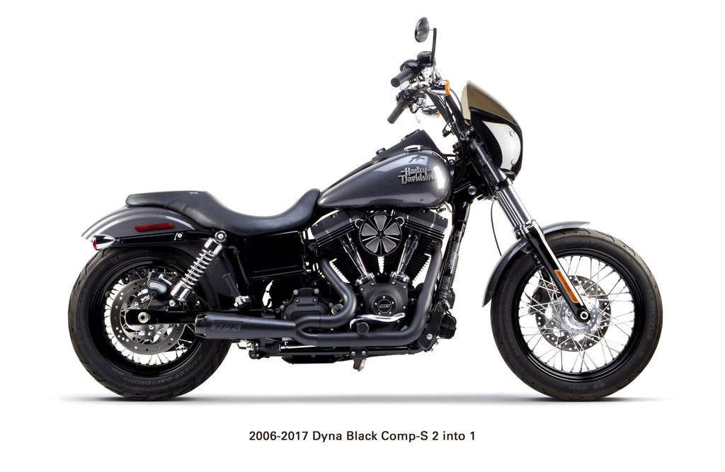 Two Brothers Racing Harley Davidson Dyna (2006-2017) Comp-S 2-1 Ceramic Black - Team Dream Rides