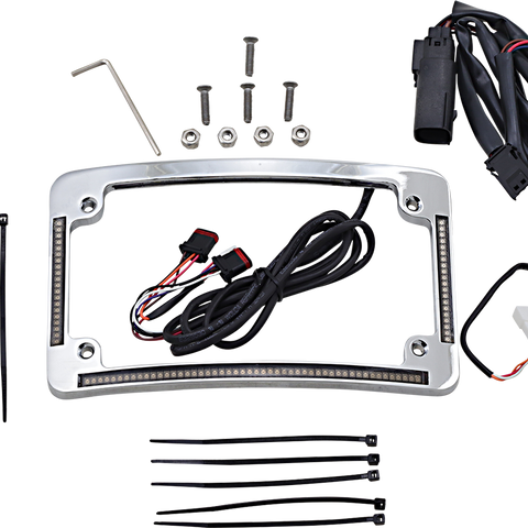 CUSTOM DYNAMICS All in One License Plate Frame - Chrome Plug & Play Run/Brake/Turn LED Radius License Plate Frame - Team Dream Rides