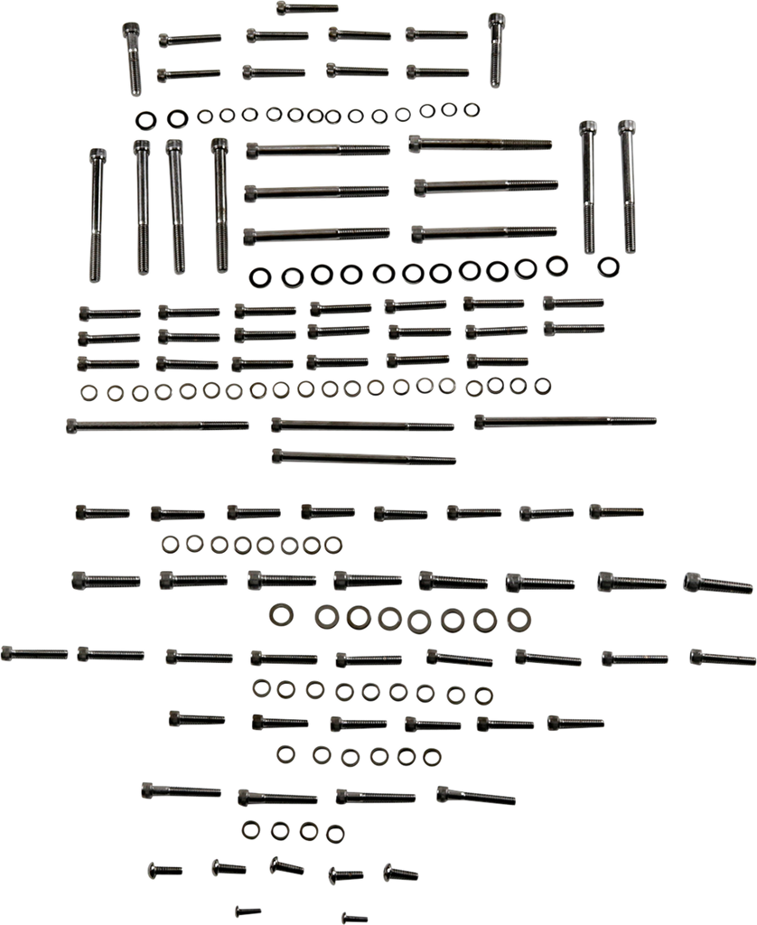 DRAG SPECIALTIES Bolt Kit M8 Engine Set Black/Chrome Knurled M-Eight Bolt Kit - Team Dream Rides