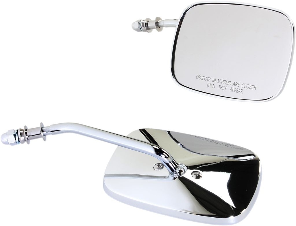 DRAG SPECIALTIES Rectangle Mirrors - Short - Chrome OEM-Style Rectangular Mirrors - Team Dream Rides