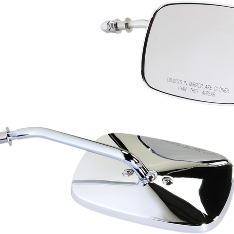 DRAG SPECIALTIES Rectangle Mirrors - Short - Chrome OEM-Style Rectangular Mirrors - Team Dream Rides