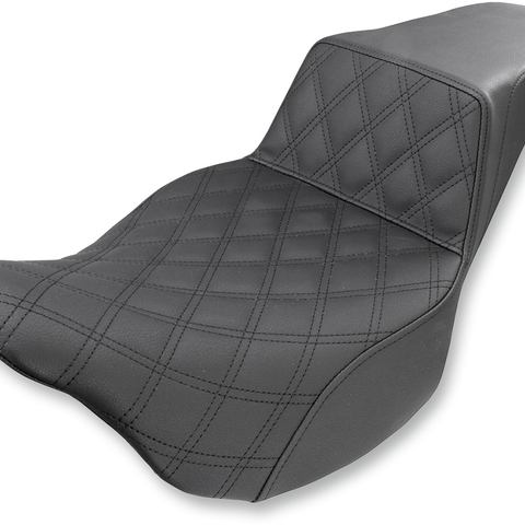 SADDLEMEN Step Up Seat - Lattice Stitched - FLH Step Up Seat — Front Lattice Stitch - Team Dream Rides
