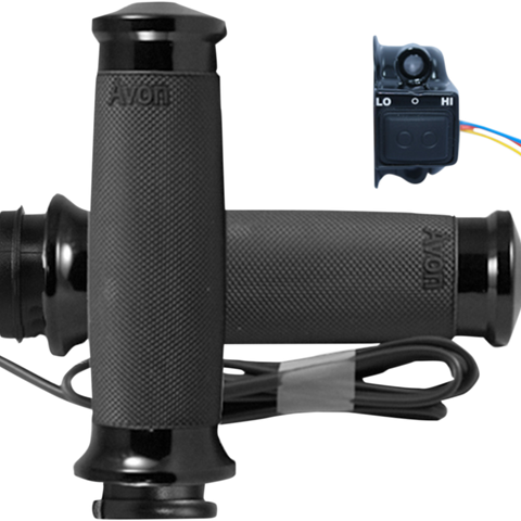 AVON GRIPS Black Heated Custom Contour Grips for TBW Heated Grips - Team Dream Rides