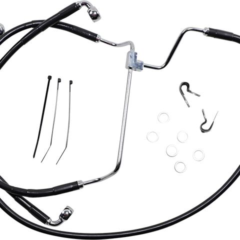 DRAG SPECIALTIES Brake Line - Front - Black - +4