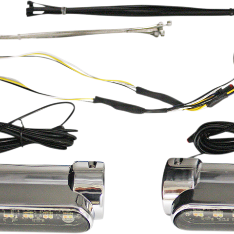 CUSTOM DYNAMICS Engine Guard Light - FLH - Chrome Dynamic Amber/White Engine Guard LEDs - Team Dream Rides