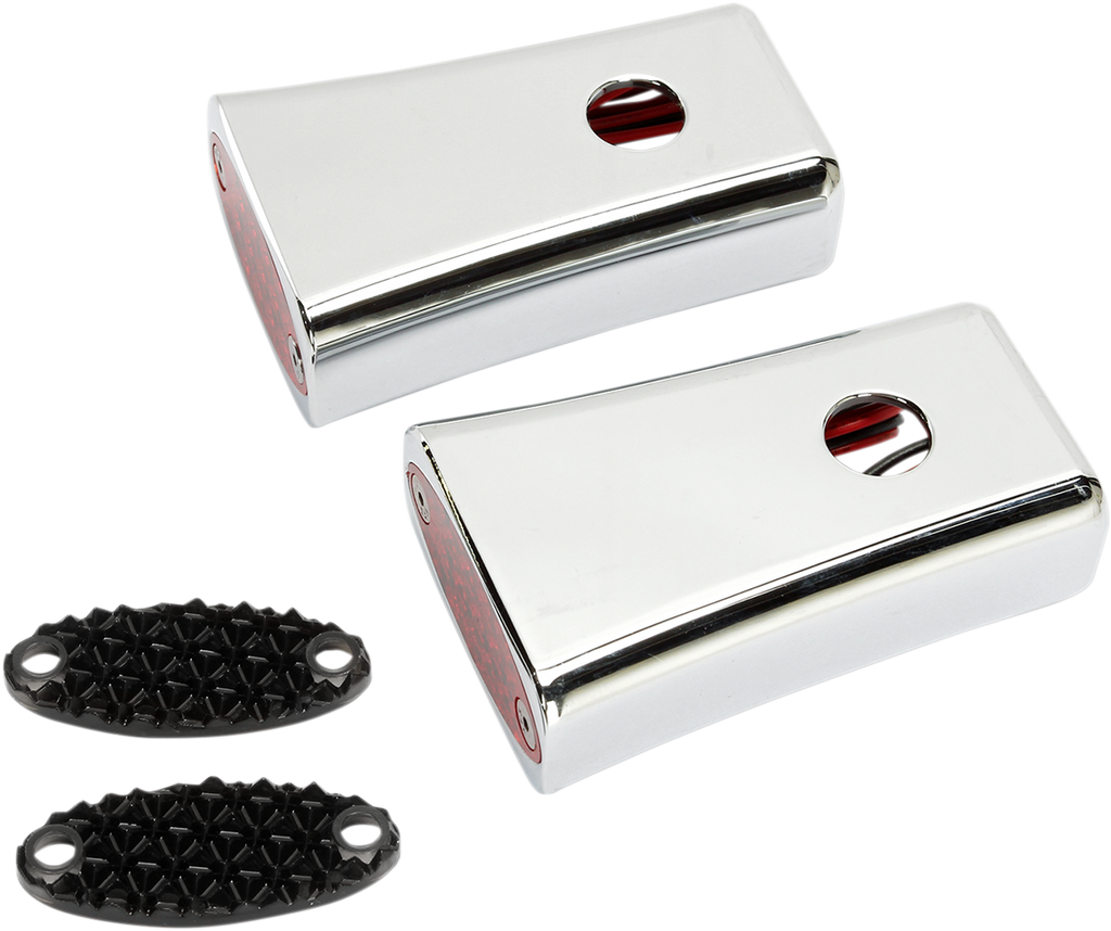 PRO-ONE PERF.MFG. LED Fender Marker Lights 04-20 XL - Chrome - Red LEDs Stealth Fender Strut LED Marker Lights - Team Dream Rides