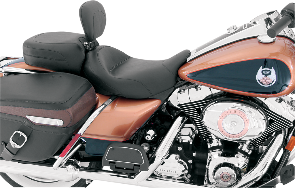 MUSTANG Vintage Solo Seat - Driver's Backrest - FL '08+ Wide-Style Solo Seat with Removable Backrest - Team Dream Rides