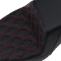 SADDLEMEN Step Up Seat -Lattice Stitched - Red Stitched - XL Step Up Seat — Lattice Stitched - Team Dream Rides