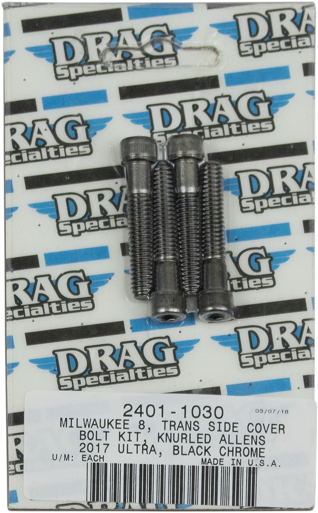 DRAG SPECIALTIES Bolt Kit M8 Transmission Cover Black/Chrome M-Eight Bolt Kit - Team Dream Rides