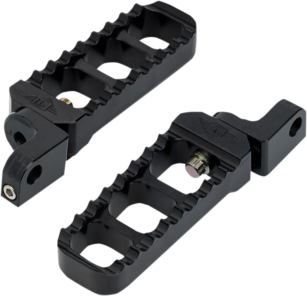 JOKER MACHINE Serrated Long Peg - Black - XL Adjustable Serrated Billet Footpegs - Team Dream Rides