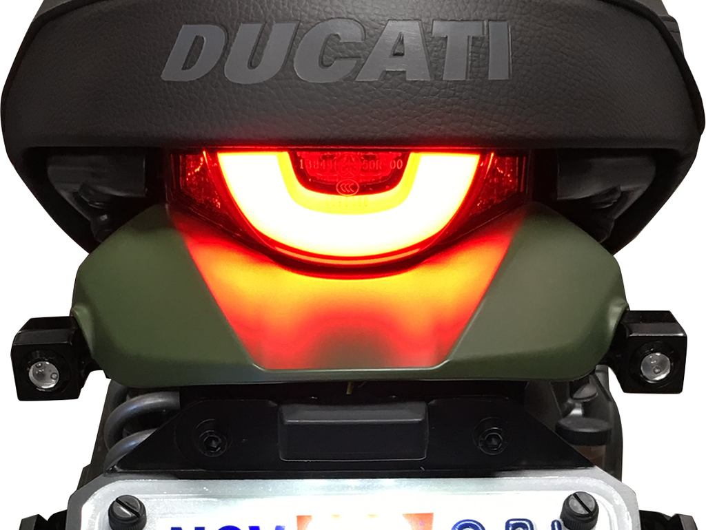 JOKER MACHINE Side-mount LED Turn Signals - Black/Red Single Rat Eye LED Turn Signals - Team Dream Rides