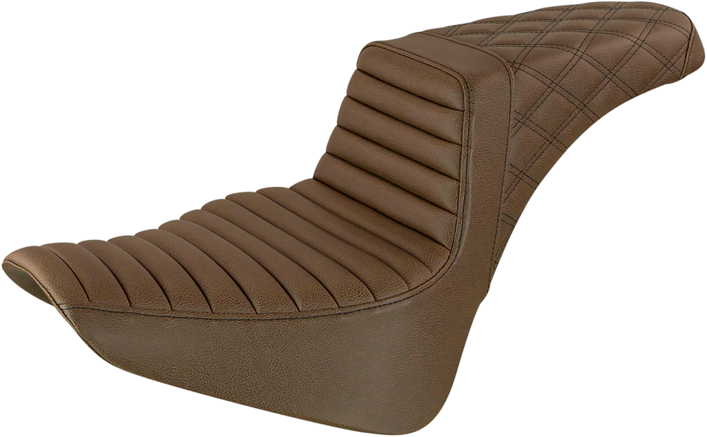 SADDLEMEN Step Up Seat - Tuck and Roll/Lattice Stitched - Brown Step Up Seat — Tuck and Roll/Lattice Stitched - Team Dream Rides