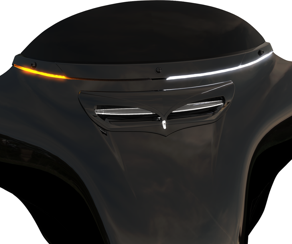 CIRO Windshield Trim - Black - FL 14+ Steel Windshield Trim — LED Accent Lights - Team Dream Rides
