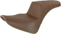 SADDLEMEN Step Up Seat - Passenger Lattice Stitched - Brown Step Up Seat — Rear Lattice Stitch - Team Dream Rides