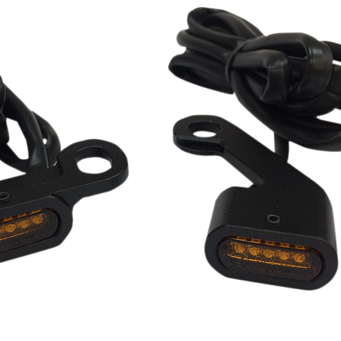 DRAG SPECIALTIES LED Handlebar Marker Lights - Mech. Clutch - Black/Amber LED Handlebar Marker Lights - Team Dream Rides