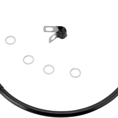 DRAG SPECIALTIES Brake Line - Rear - Black Stainless Steel Brake Line Kit - Team Dream Rides