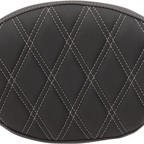 DRAG SPECIALTIES SEATS Backrest Pad - Oval - Double Diamond - Silver Thread Backrest Pad - Team Dream Rides