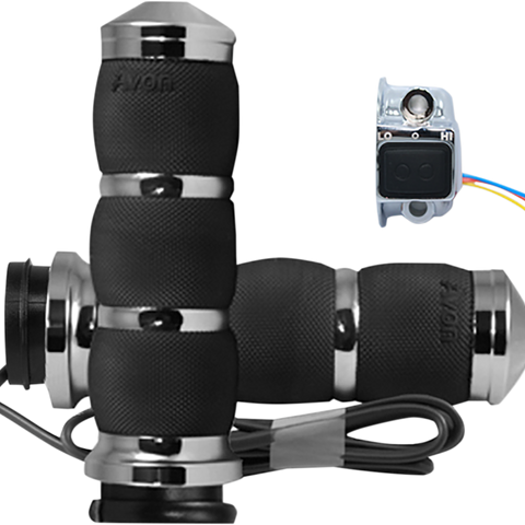 AVON GRIPS Chrome Heated Air Cushion Grips for TBW Heated Grips - Team Dream Rides