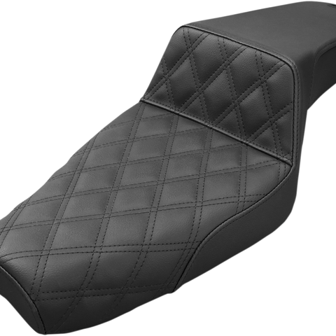 SADDLEMEN Step Up Seat - Lattice Stitched - Black - XL Step Up Seat — Front Lattice Stitch - Team Dream Rides