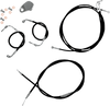LA CHOPPERS Standard Black Vinyl Braided Handlebar Cable/Brake Line Kit For Mini Ape Hanger Handlebars Standard Black Vinyl Braided Handlebar Cable/Brake Line Kit — Mini Ape Hanger - Team Dream Rides