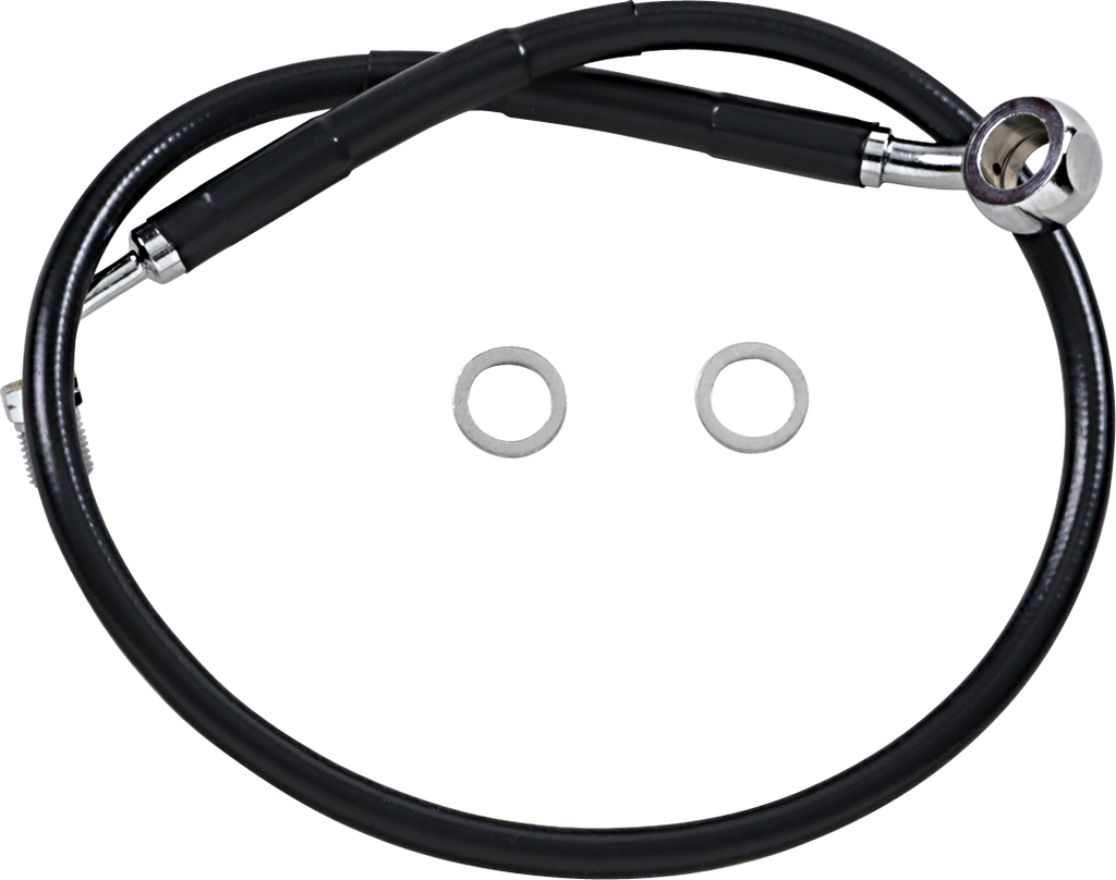 DRAG SPECIALTIES Brake Line - +2" - Black - '18-'20 Softail Extended Length Stainless Steel Brake Line - Team Dream Rides