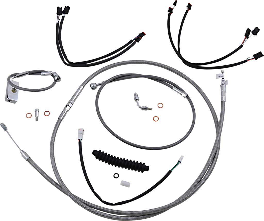 MAGNUM Stainless Steel/Chrome XR Control Cable Kit XR Handlebar Installation Kit - Team Dream Rides